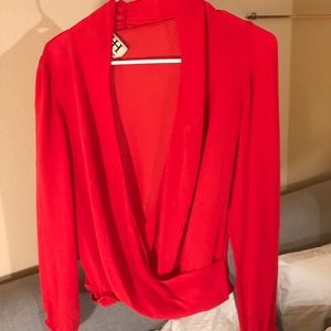 Haute Hippie Hot Red Blouse